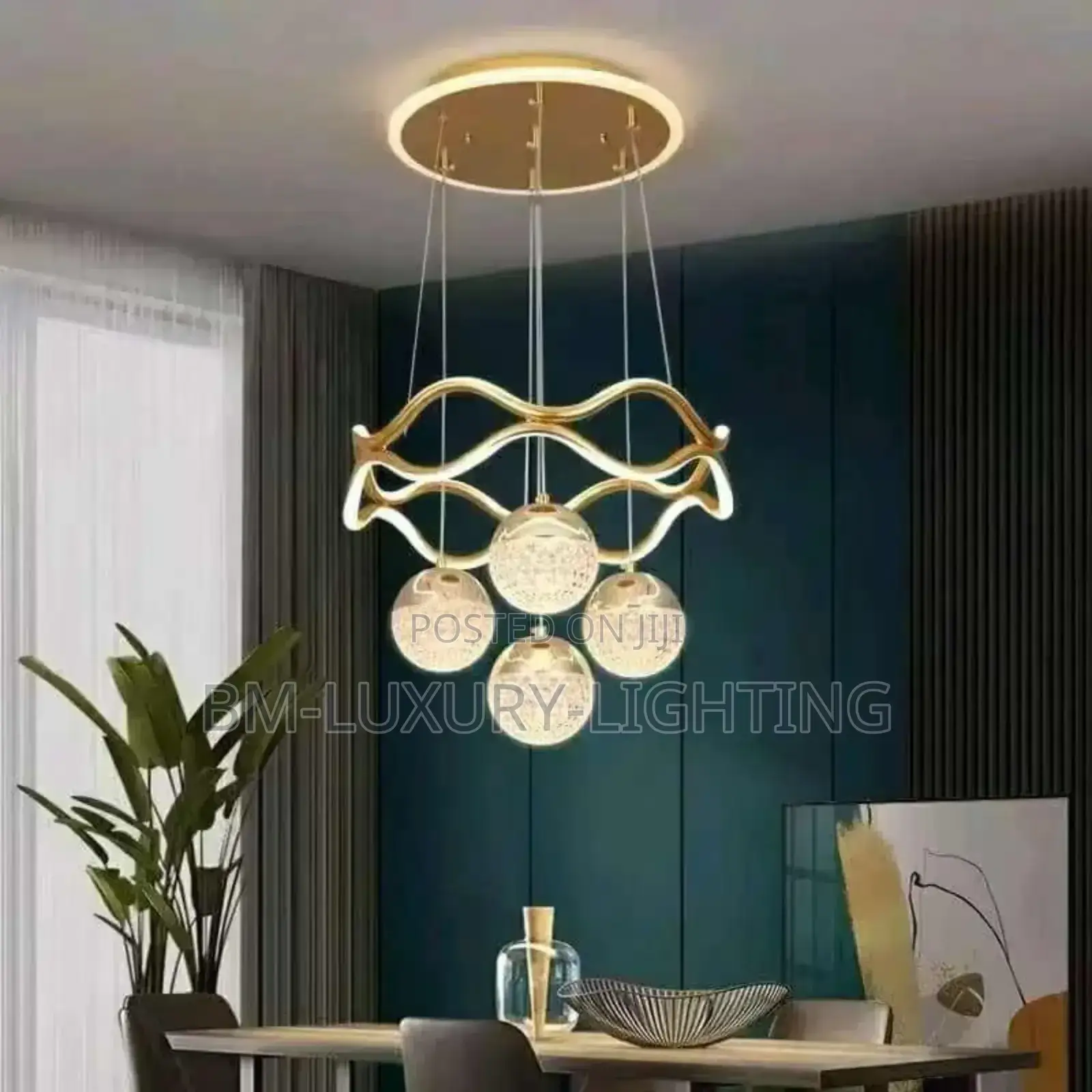 Nordic 4 Big Crystals Dropping Chandelier