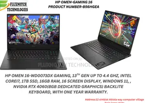 New Laptop HP Omen 16 16GB Intel Core I7 SSD 1T