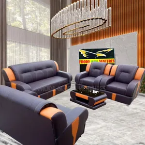 Quality Leather Couch.: 7 Seaters Sofa Chairs, Table. Pbll04