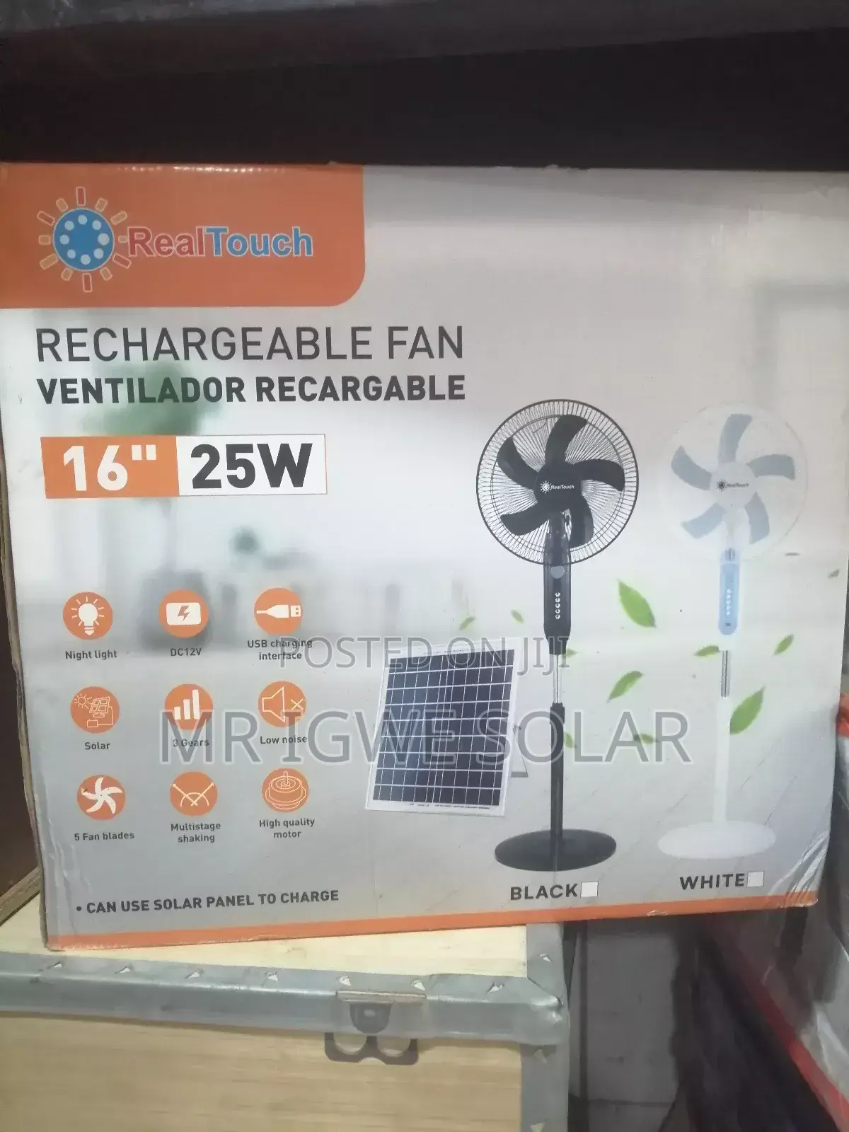 Rechargeable Fans Real Touch 16inches