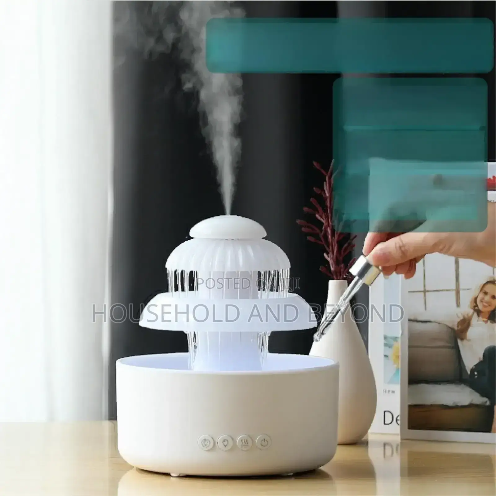Rain Aromatherapy Humidifier Diffuser With Led Light