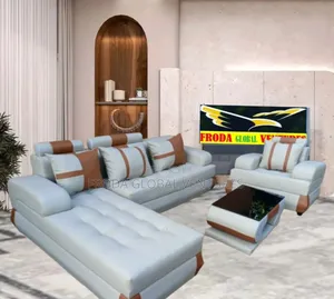 Beautiful Couch of L-Shaped Sofa and Single Chair and Table