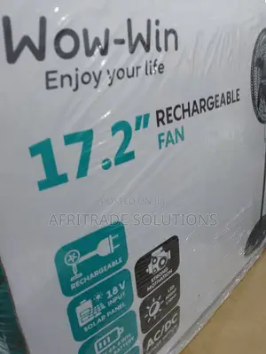 Wow-Win 17inches Rechargeable Fan With Solar Panel