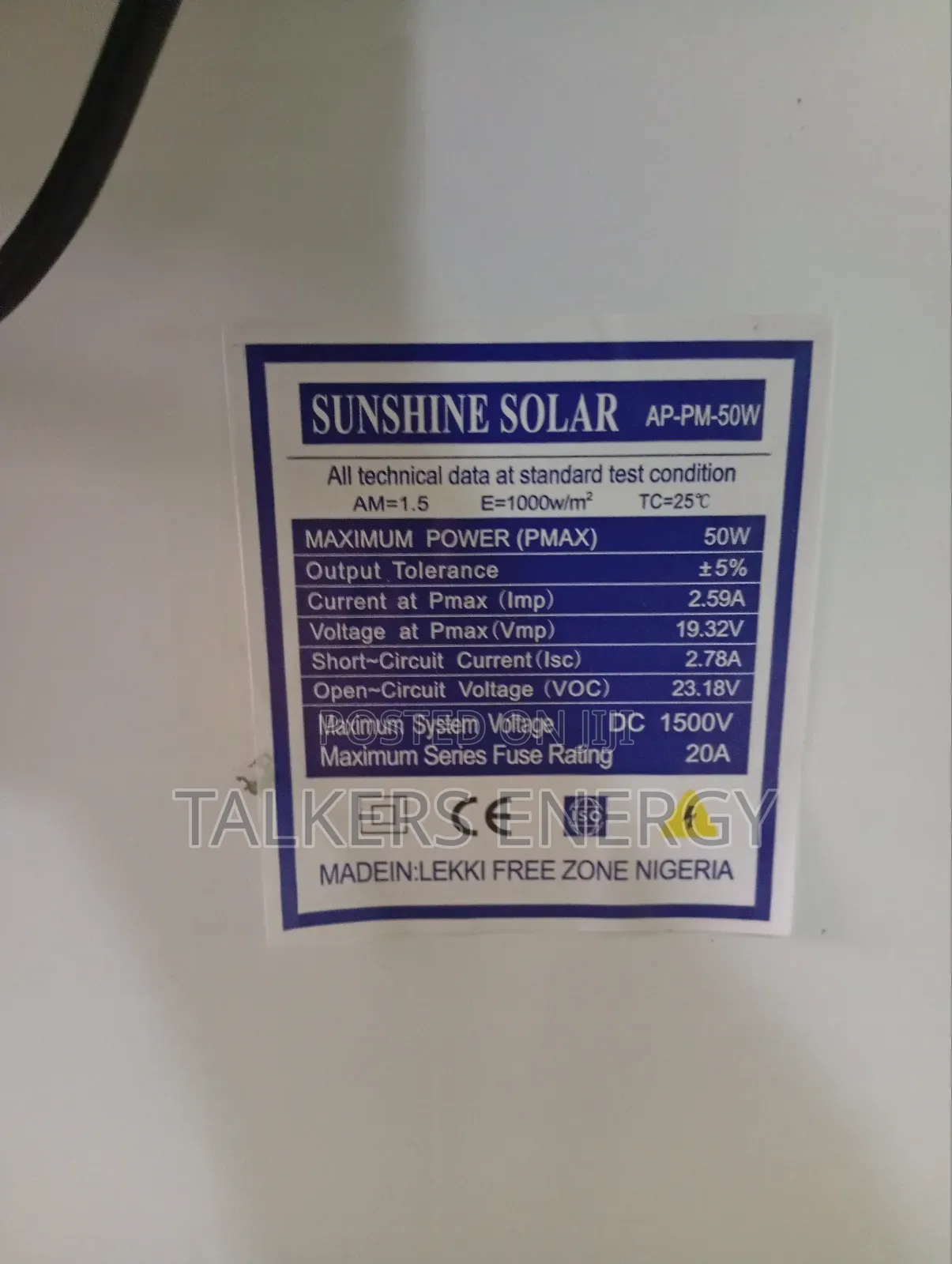 50 Watts 18volts Polycrystalline Solar Panel for 12v