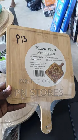 P13 Pizza and Fruits Wooden Plate