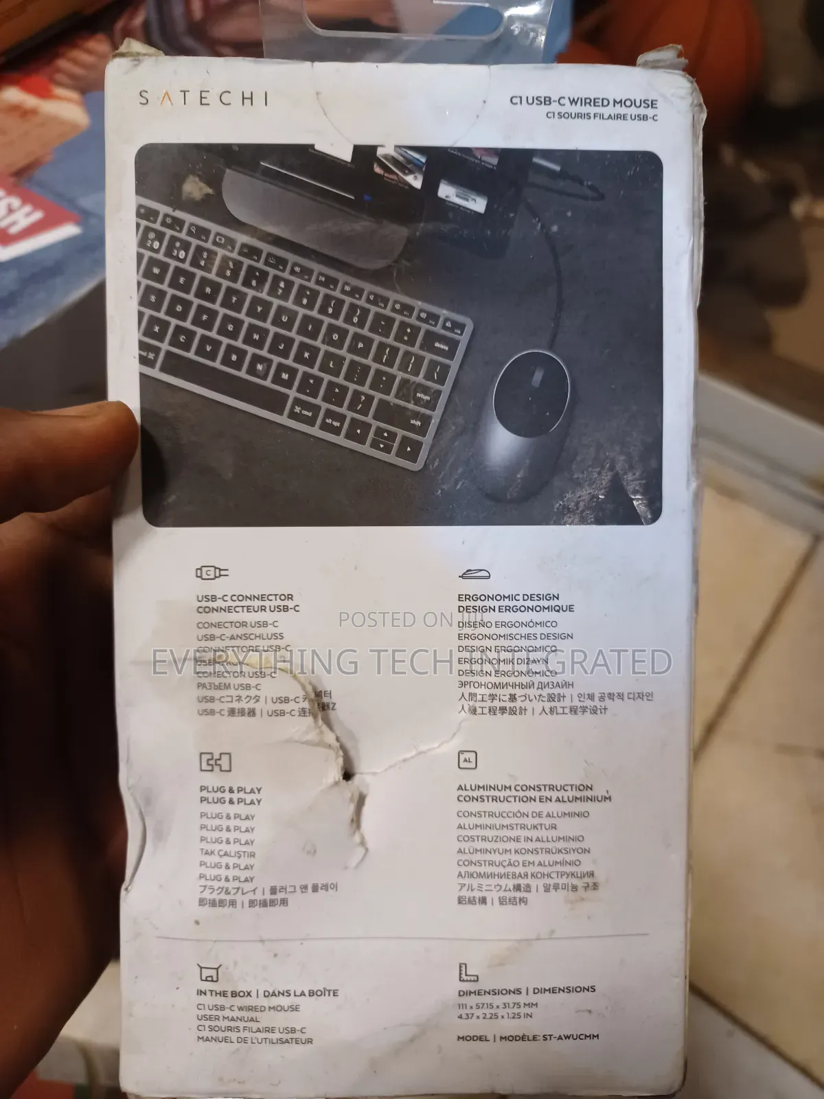 Satechi Aluminum C1 Wired Usb C Mouse – Optical Computer