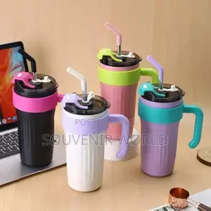 Vacuum Water Bottle With Straw 