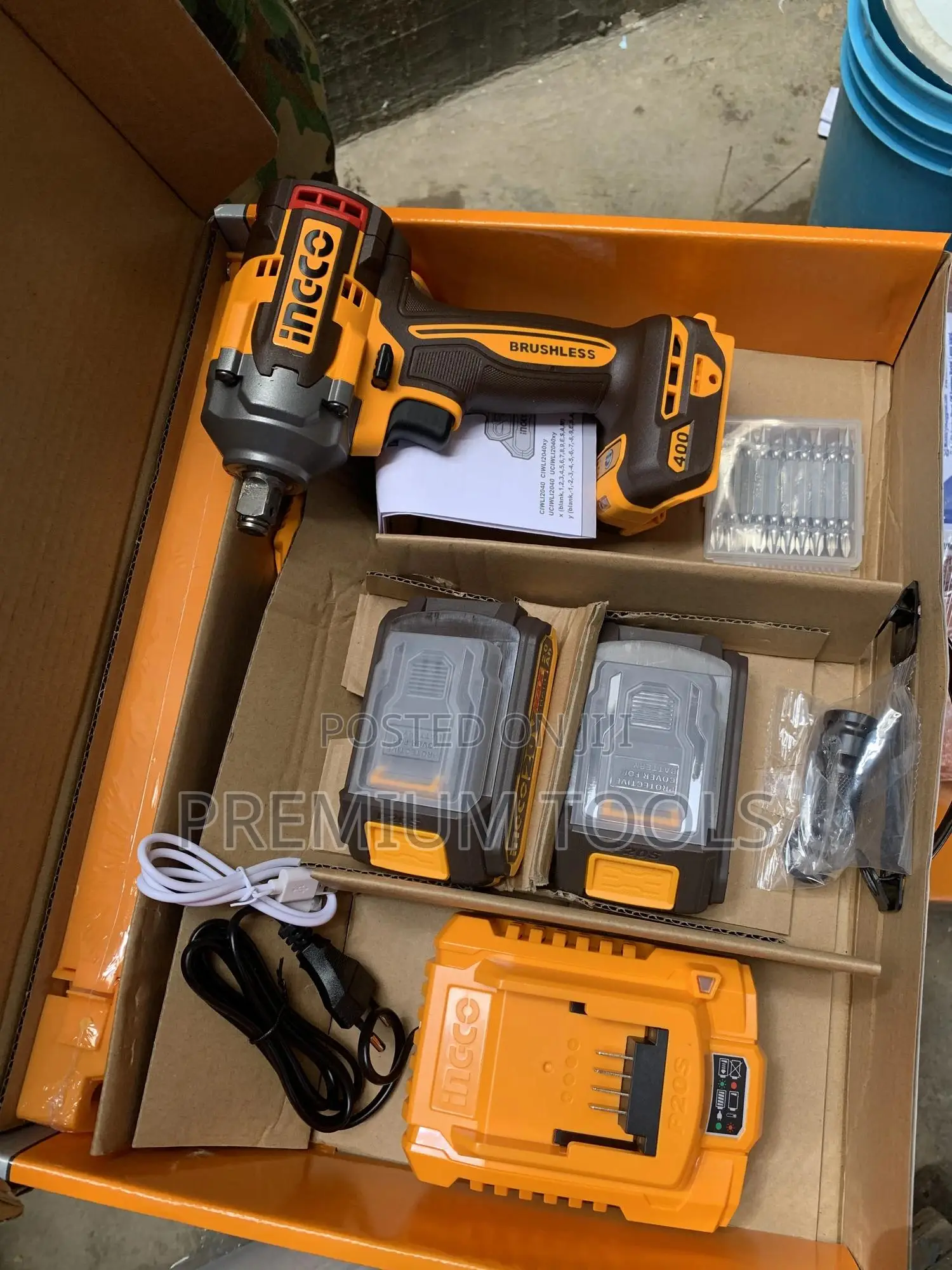 Ingco Cordless Impact Wrench With 2 Batteries