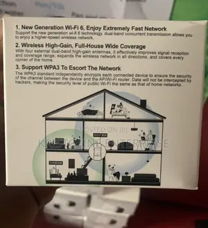 Wi-Fi 6 Repeater/Extender With 4 Dual Band Antennas