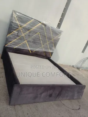 Brand New 6 by 6 Modern Design Upholstered Bedframe