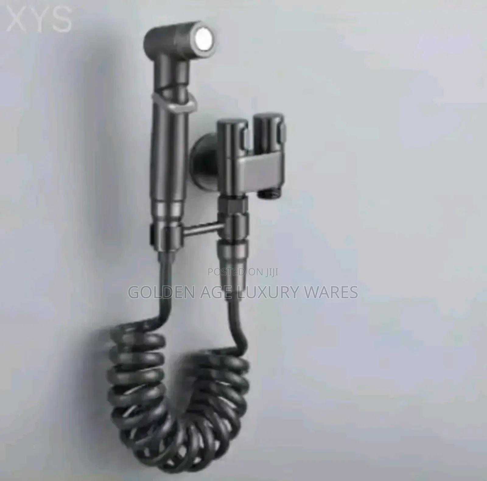 Black Pressing Shower With Double Tee Tap