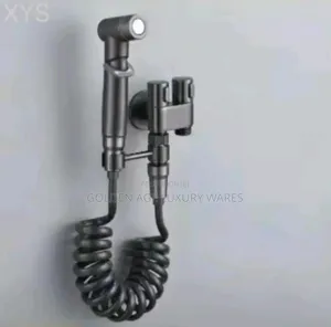 Black Pressing Shower With Double Tee Tap