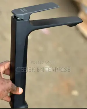 Long Square Black Sink Mixer