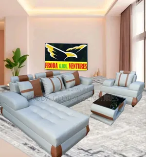 Quality Couch; L-Shape Sofa, Single Chair and Table. Fjpcll1
