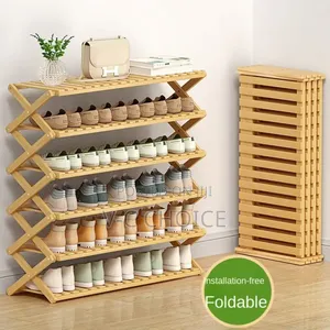 Home Wood Material Door Save Space Free Simple Shoe Rack