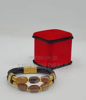 Luxe Leather Beaded Classic Men's Bracelet