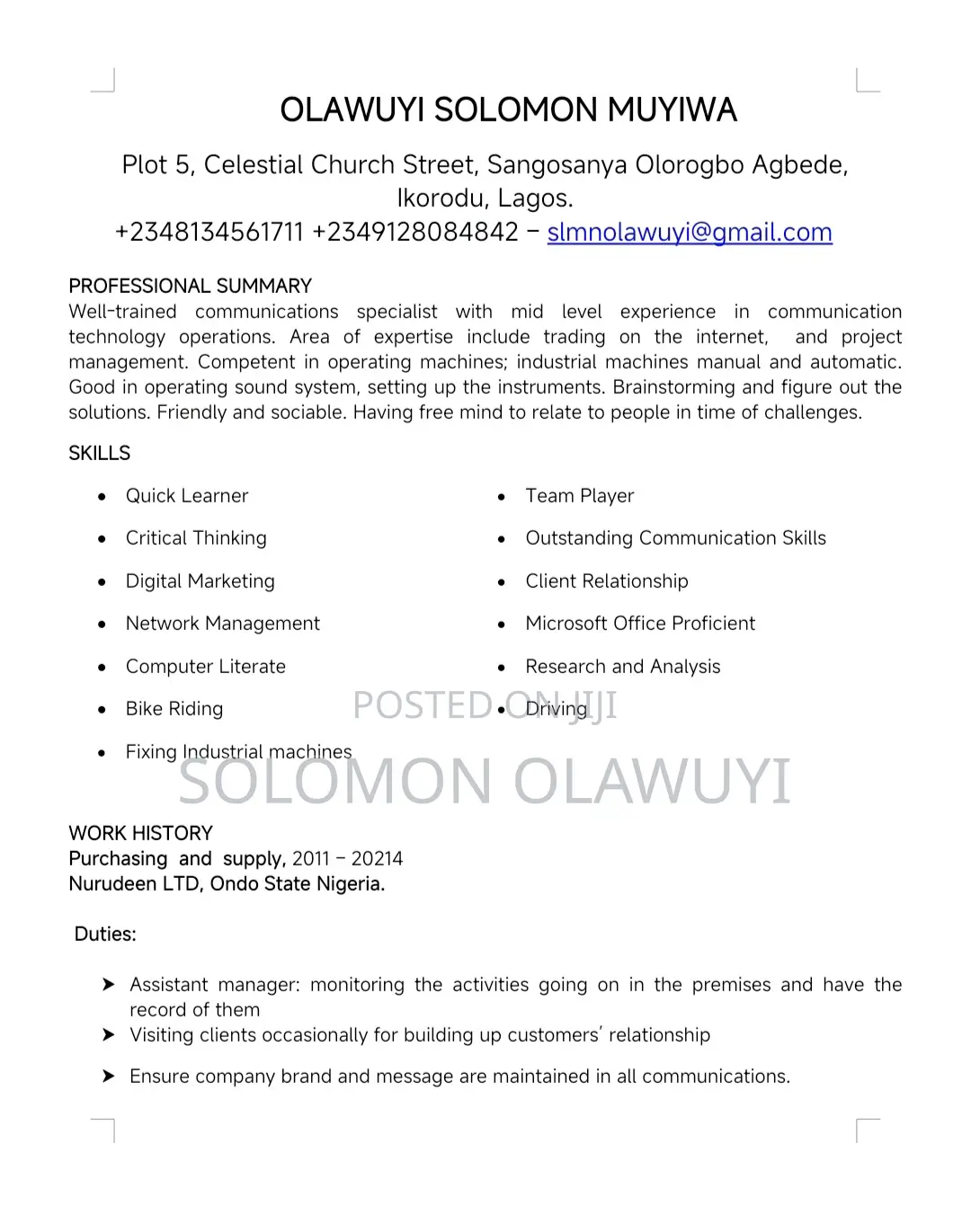 Experienced Hotel Frontdesk Personnel