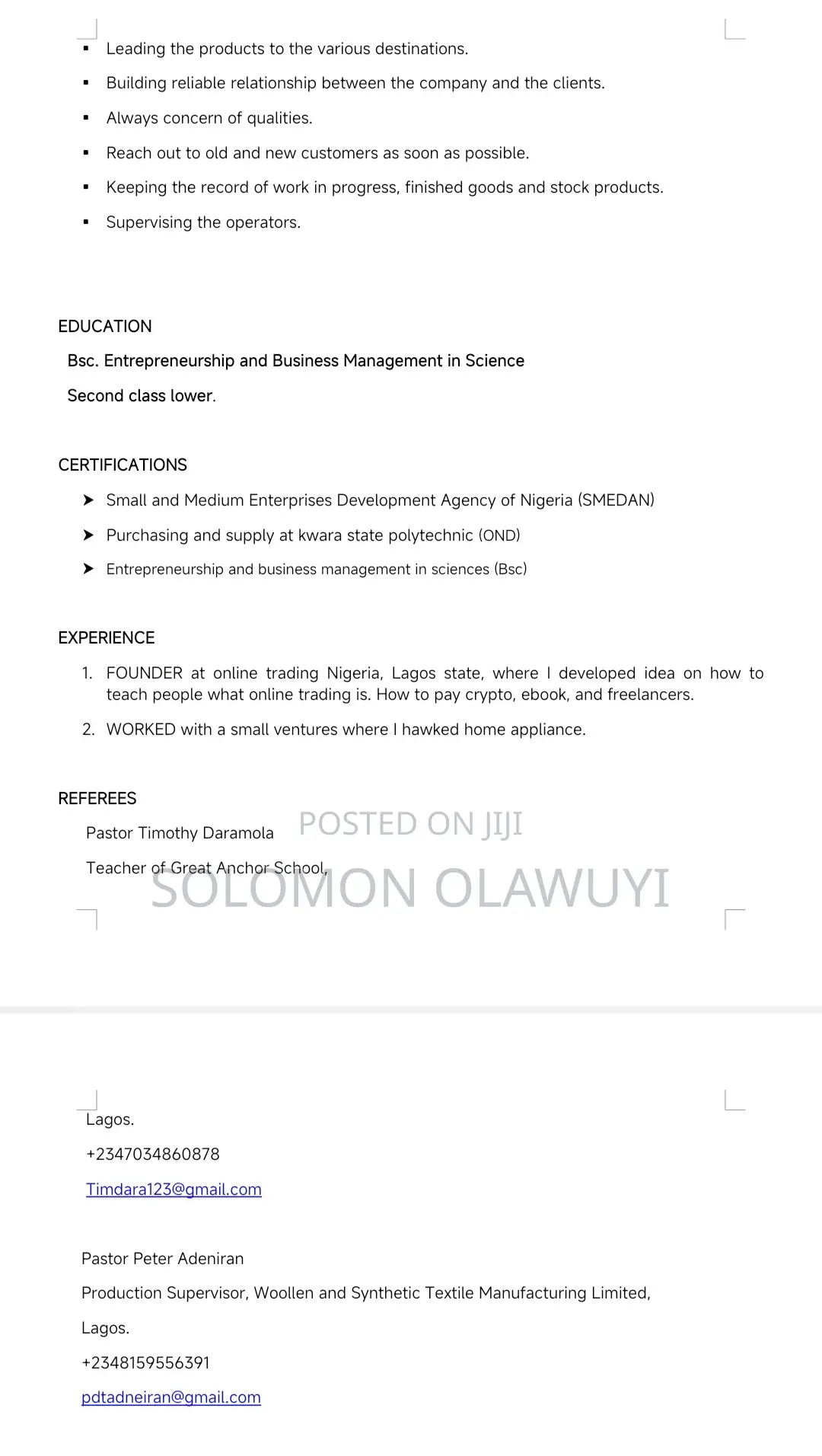 Experienced Hotel Frontdesk Personnel