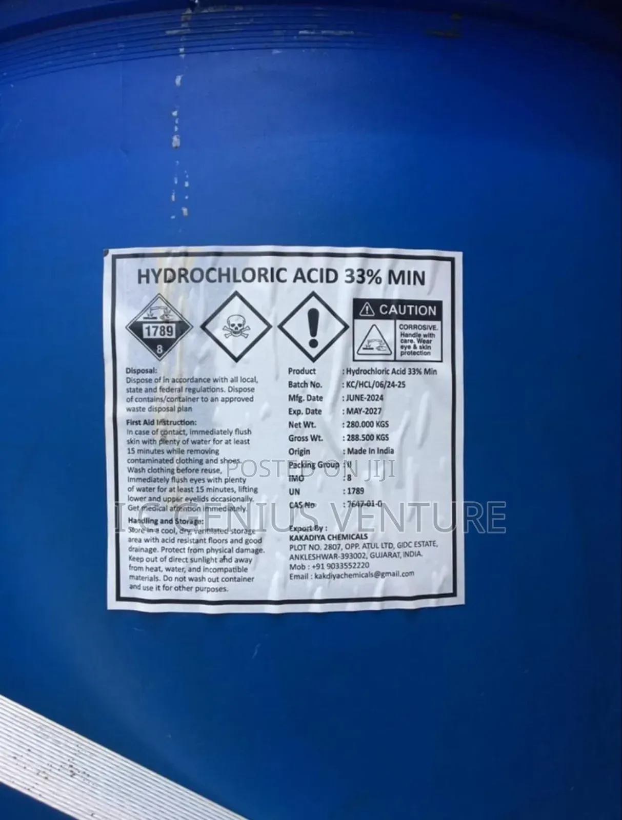 Hydrochloric Acid,(Hcl)