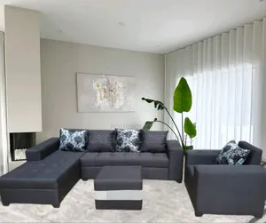 Quality Couch; L-Shape Sofa,Single Chair and Table. Flsblfa1
