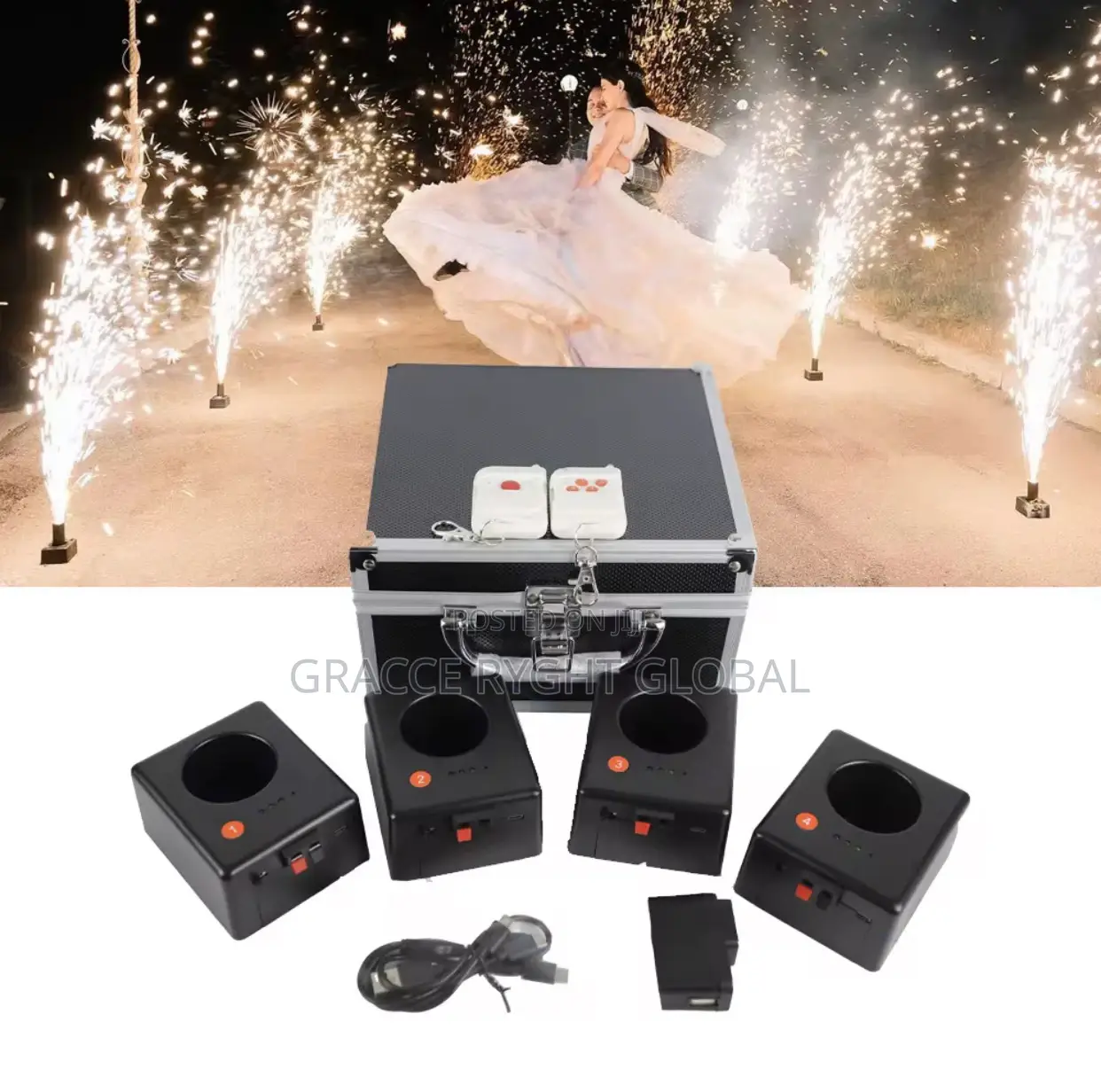 4 Channel Cold Pyro Fountain Fireworks Sparkler Machine