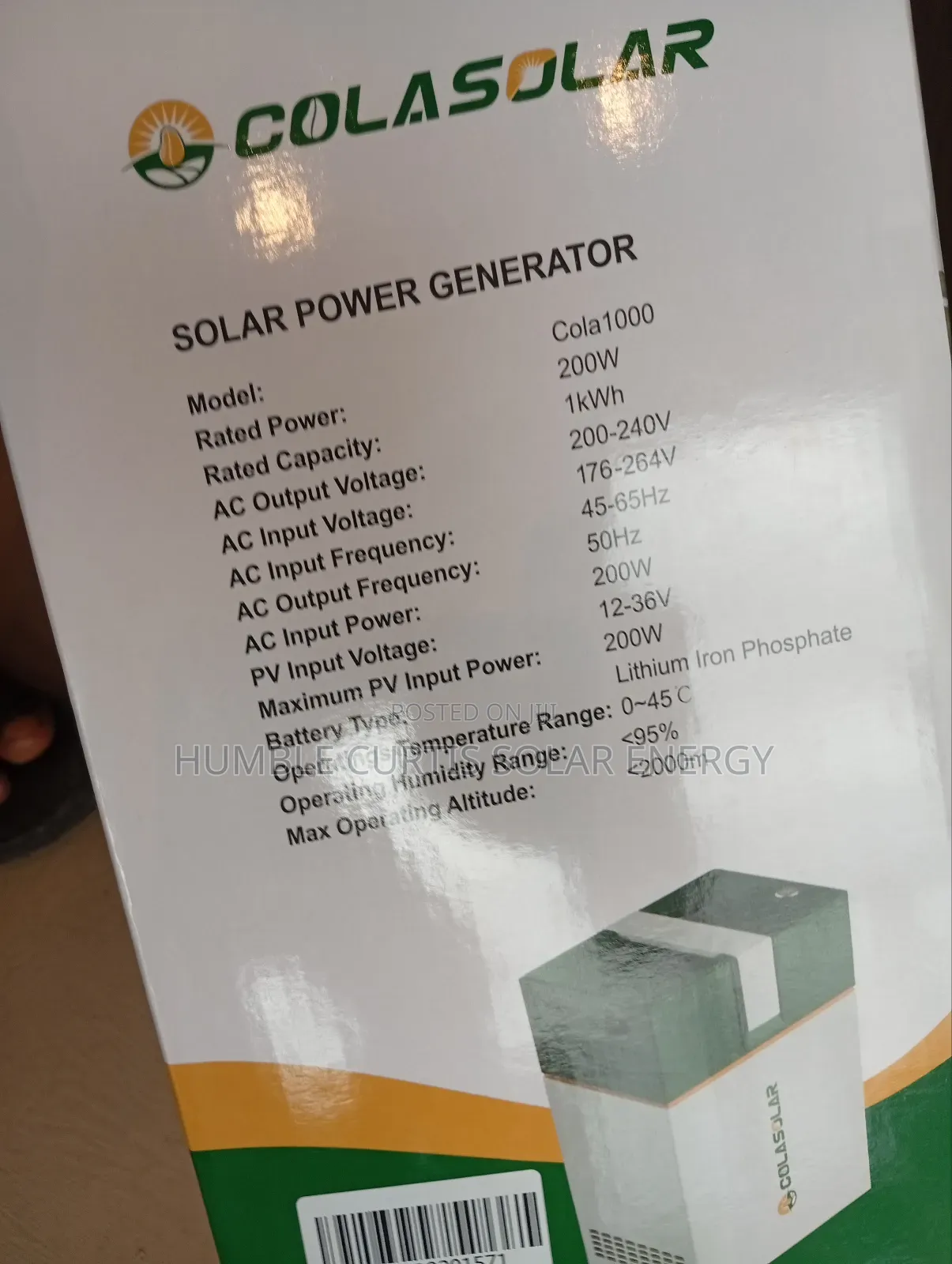 Colasolar Solar Generator