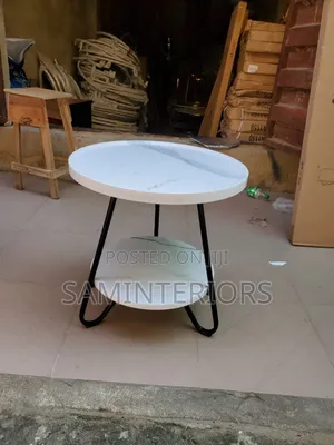 Simple and Unique Portable Side Table With Wooden Top