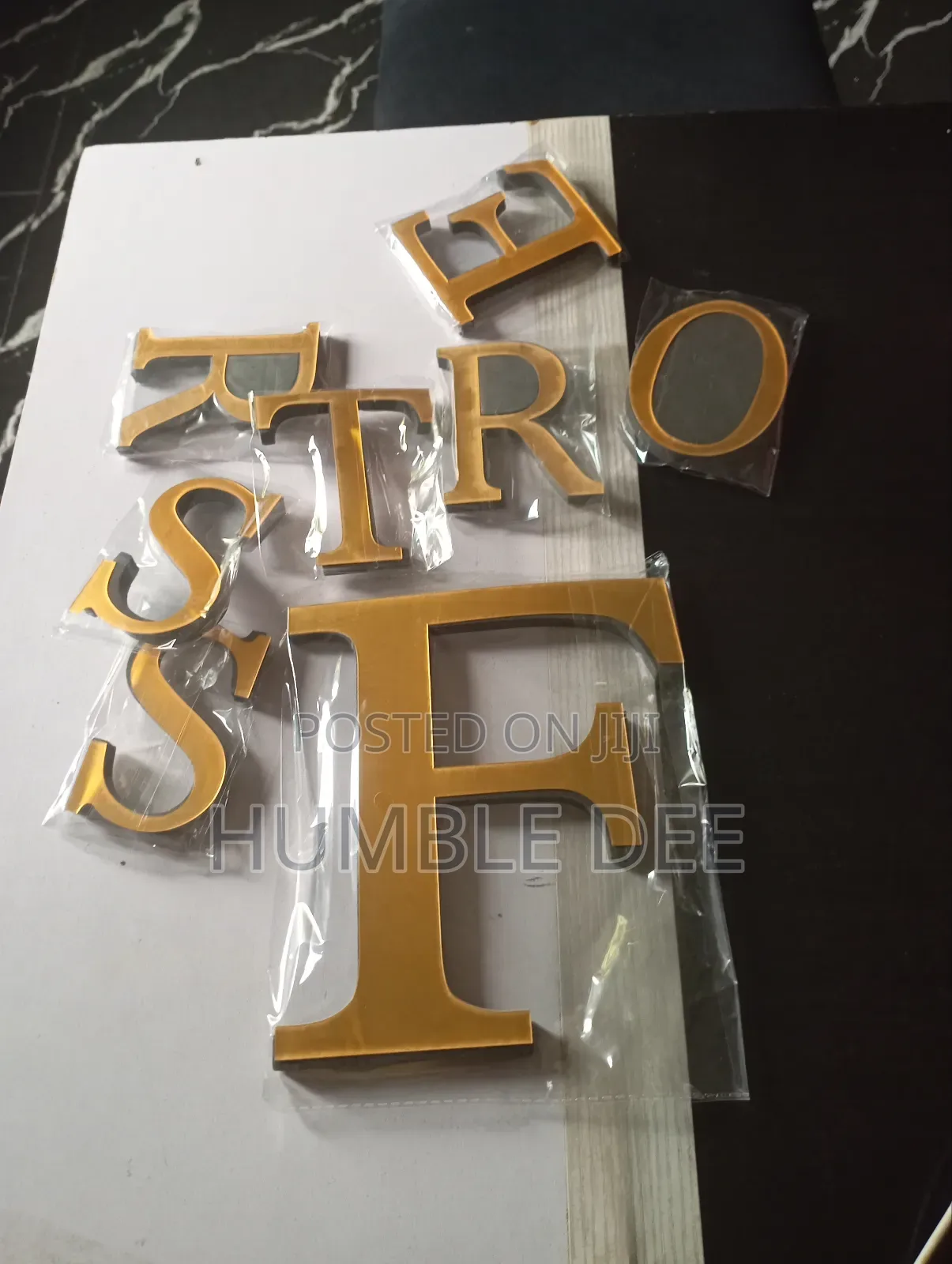 Wall Alphabet Stickers Black and Gold and in Different Sizes