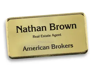 Branded Metallic Office Name Tag Id Badge For Staff