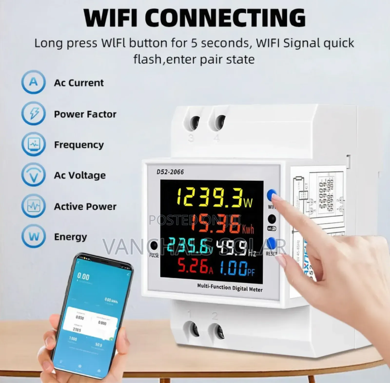 Wifi Smart Energy Check Meter/ Unit Reader 100a
