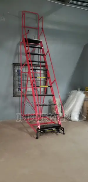Industrial Warehouse Mobile Steel Platform Ladder