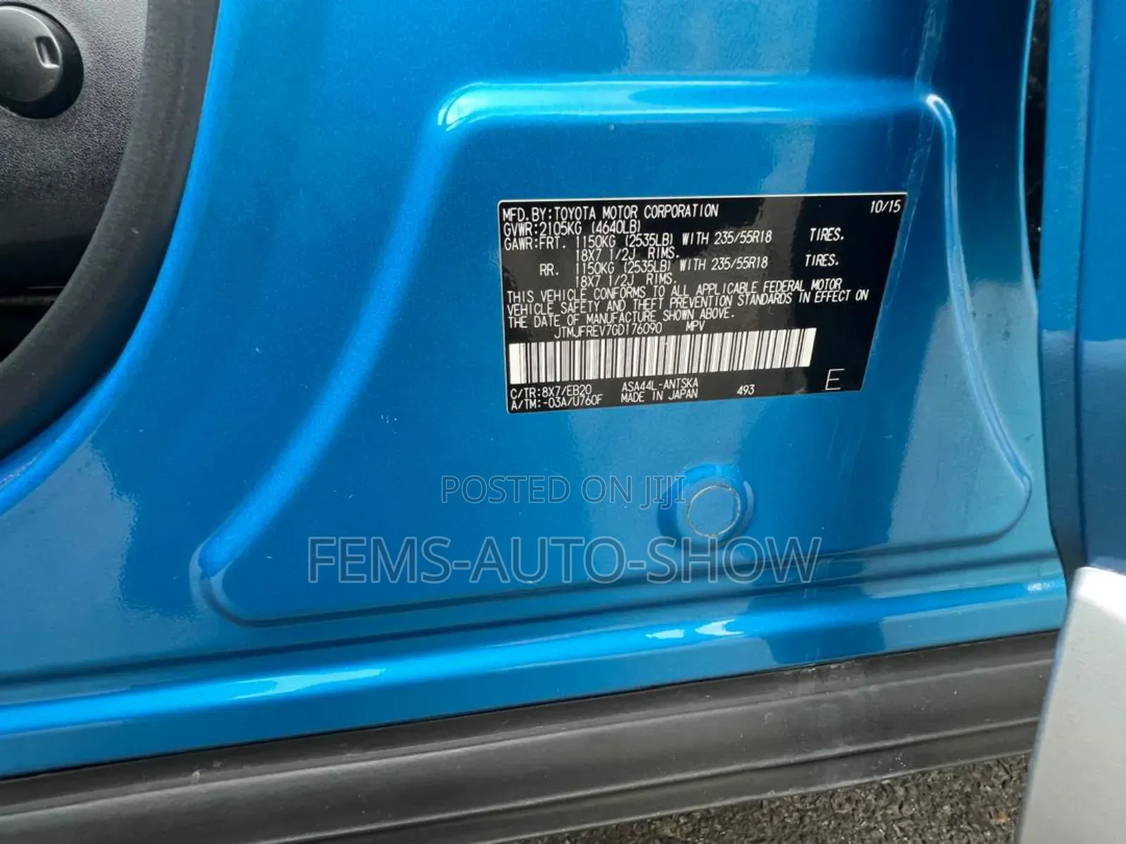 Toyota RAV4 SE AWD (2.5L 4cyl 6A) 2016 Blue