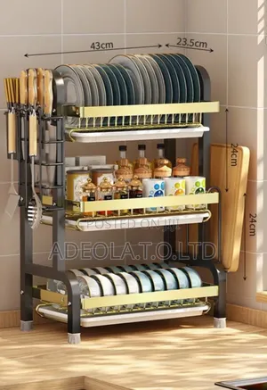 3layer Gold and Black Dish Rack