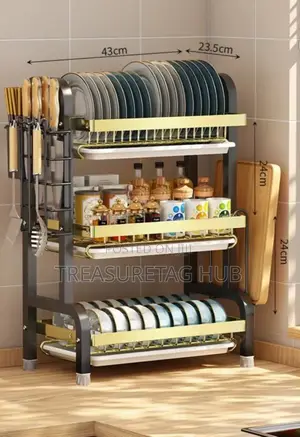 3layer Gold and Black Dish Rack