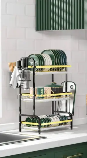 3layer Gold and Black Dish Rack