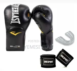 Everlast Boxing Gloves, Wrist Wrap and Tooth Guard