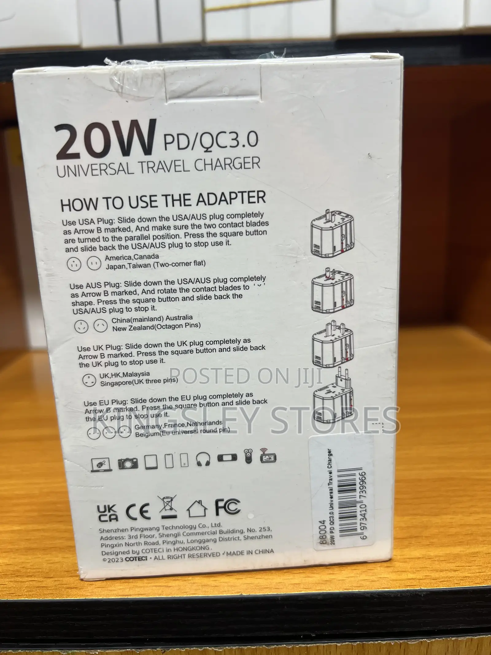 Universal Travel Charger Adapter 20w Dual Usb-a Type-C Pd