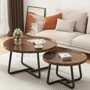 Minimalist Wind Round Coffee Table Living Room Retractable
