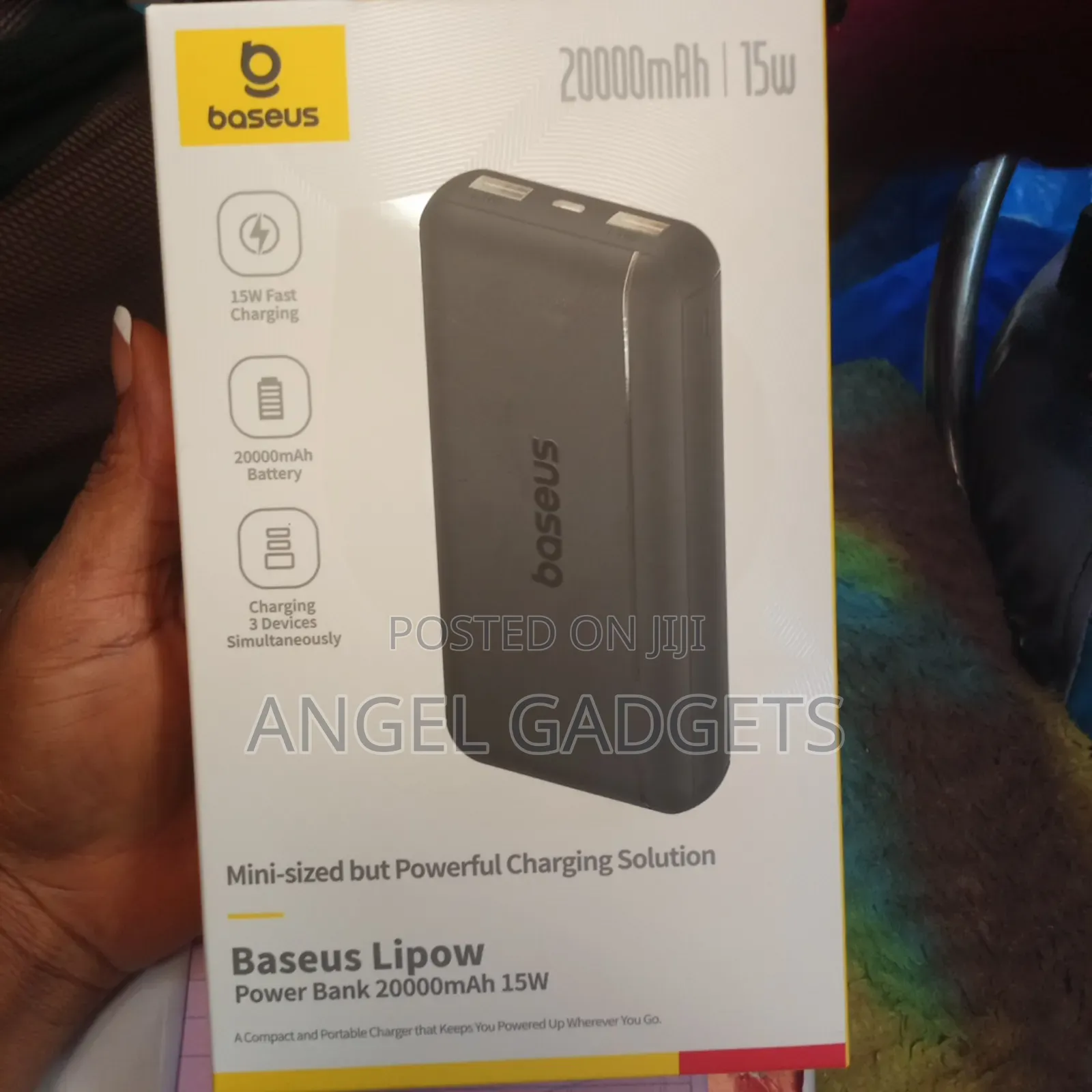 Baseus15w 20000mah Fast Charging PBK Type-C Input Output