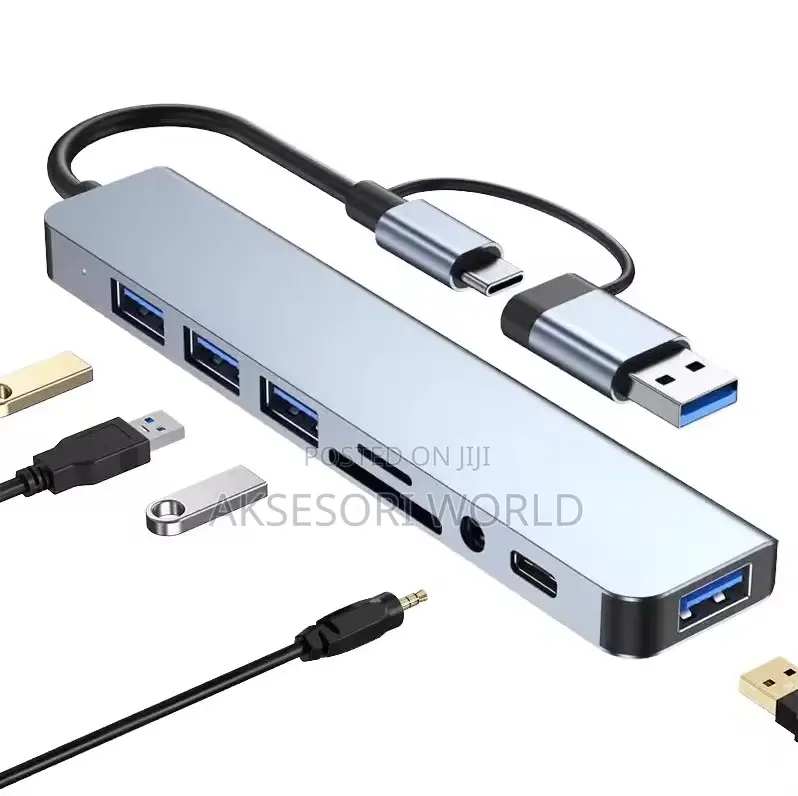 8 in 1 Usb Adapter Dock Station