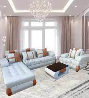 Quality Couch; L-Shape Sofa, Single Chair and Table. Lscrll3