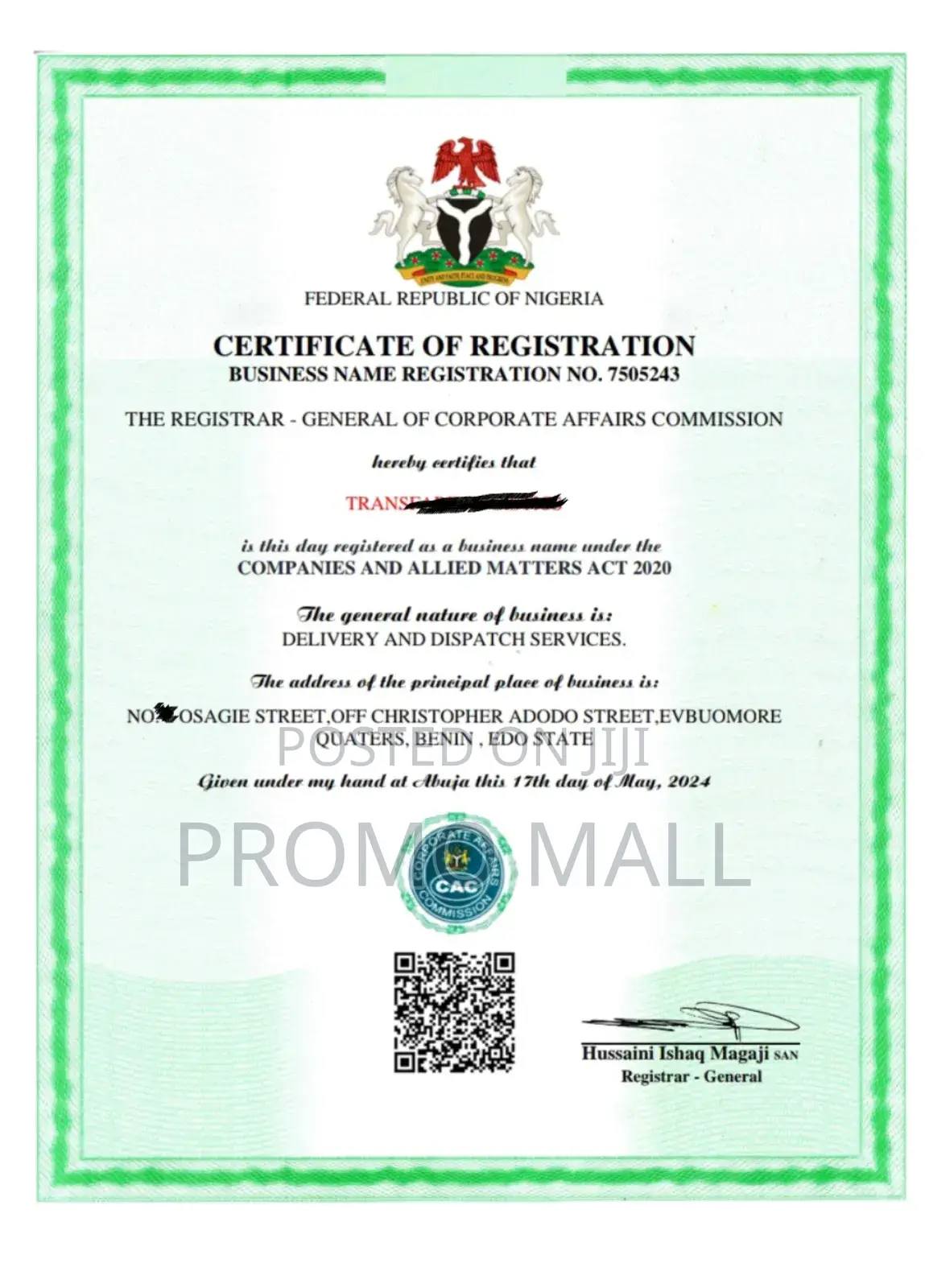 Business Name Registration