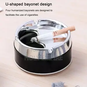 Ashtray Sealed Stainless Steel Rotating Ashtray With Lid