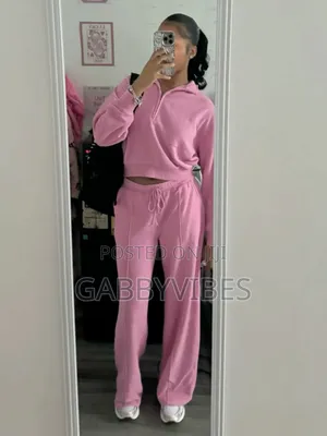 Women's Thick Fleece Tracksuit Winter-Pink