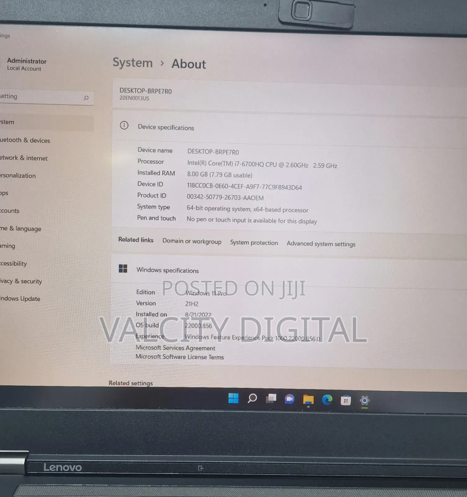 Laptop Lenovo ThinkPad P50 8GB Intel Core i7 SSD 256GB