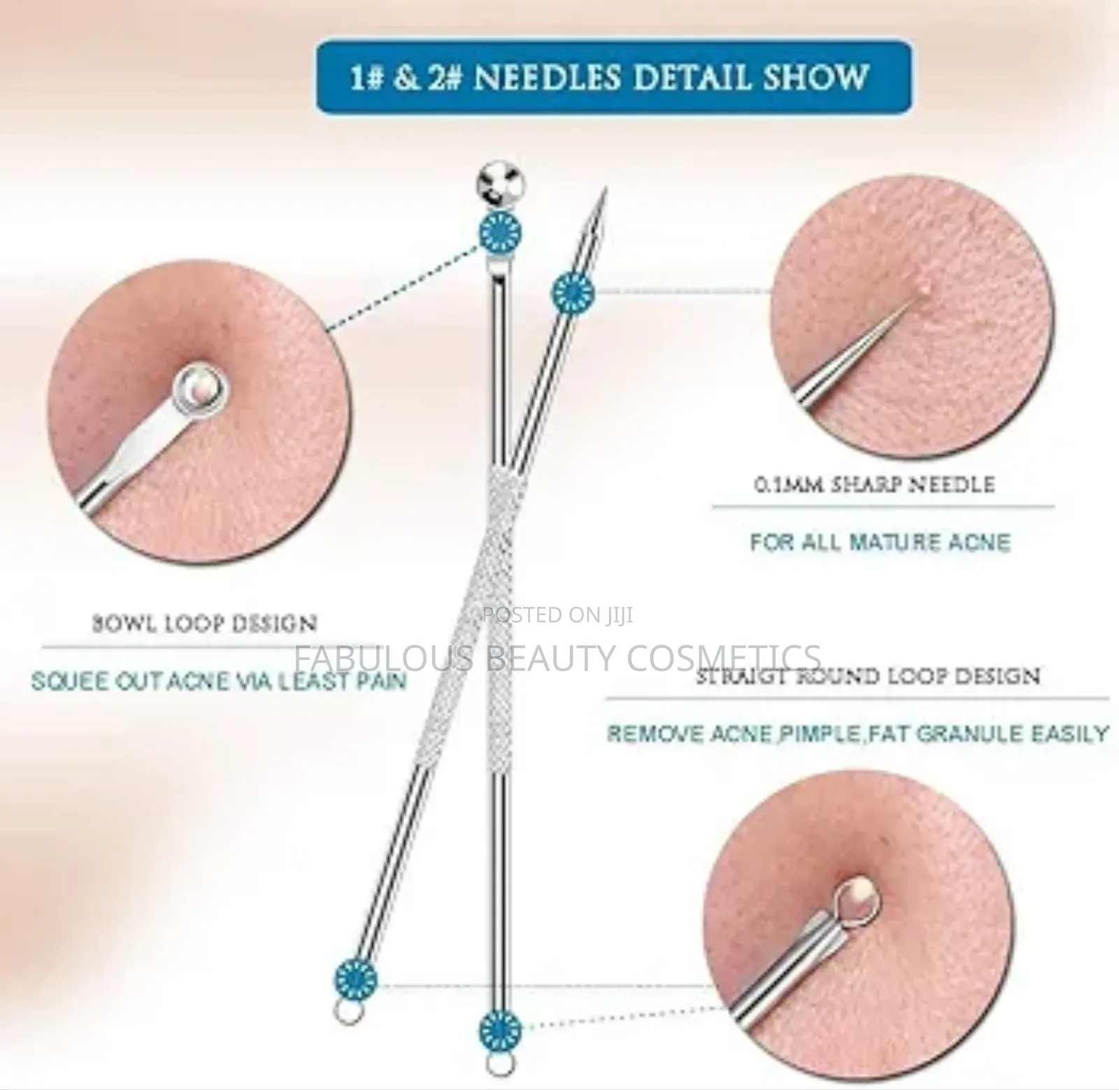 Acne Needle 4x Remover Tool Kit 4 Pimple Remover 4 Blackhead