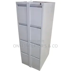 Photo - 4 Drawers File Cabinet With Angle Bar With Locker