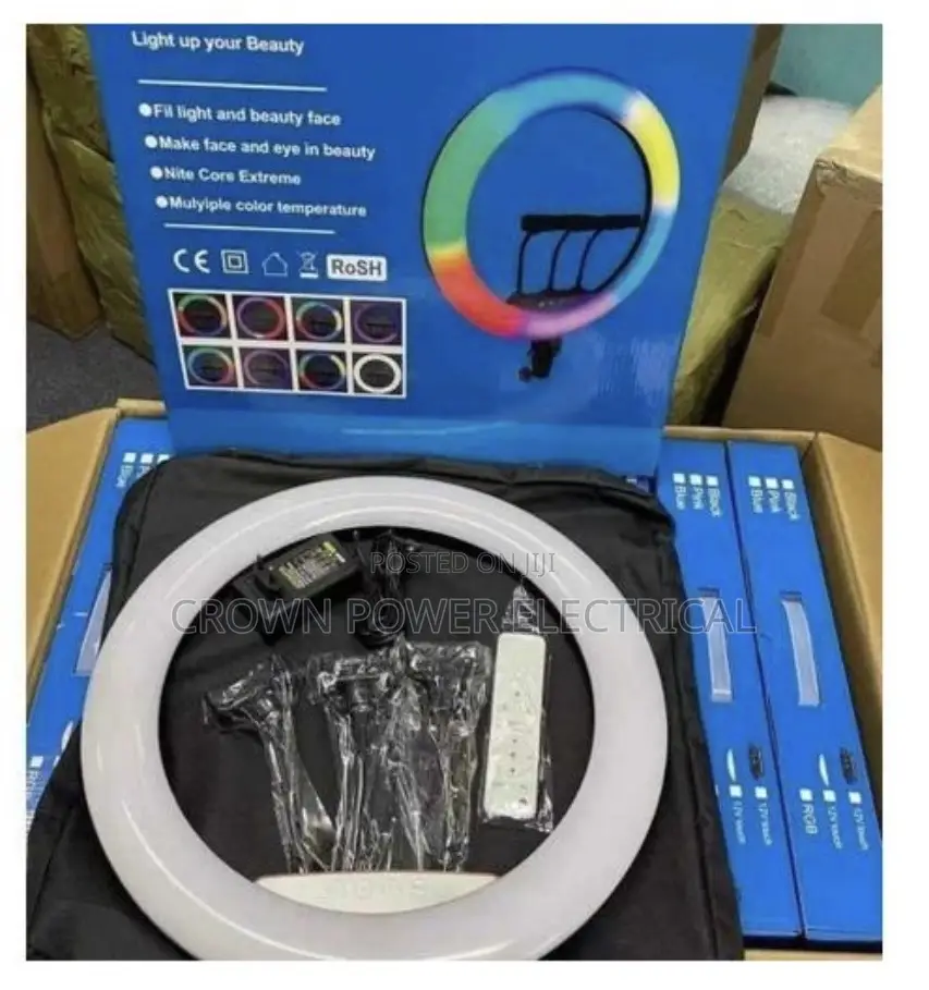 18inch Rgb Ring Light + Tripod Stand +Bag+Remote Control