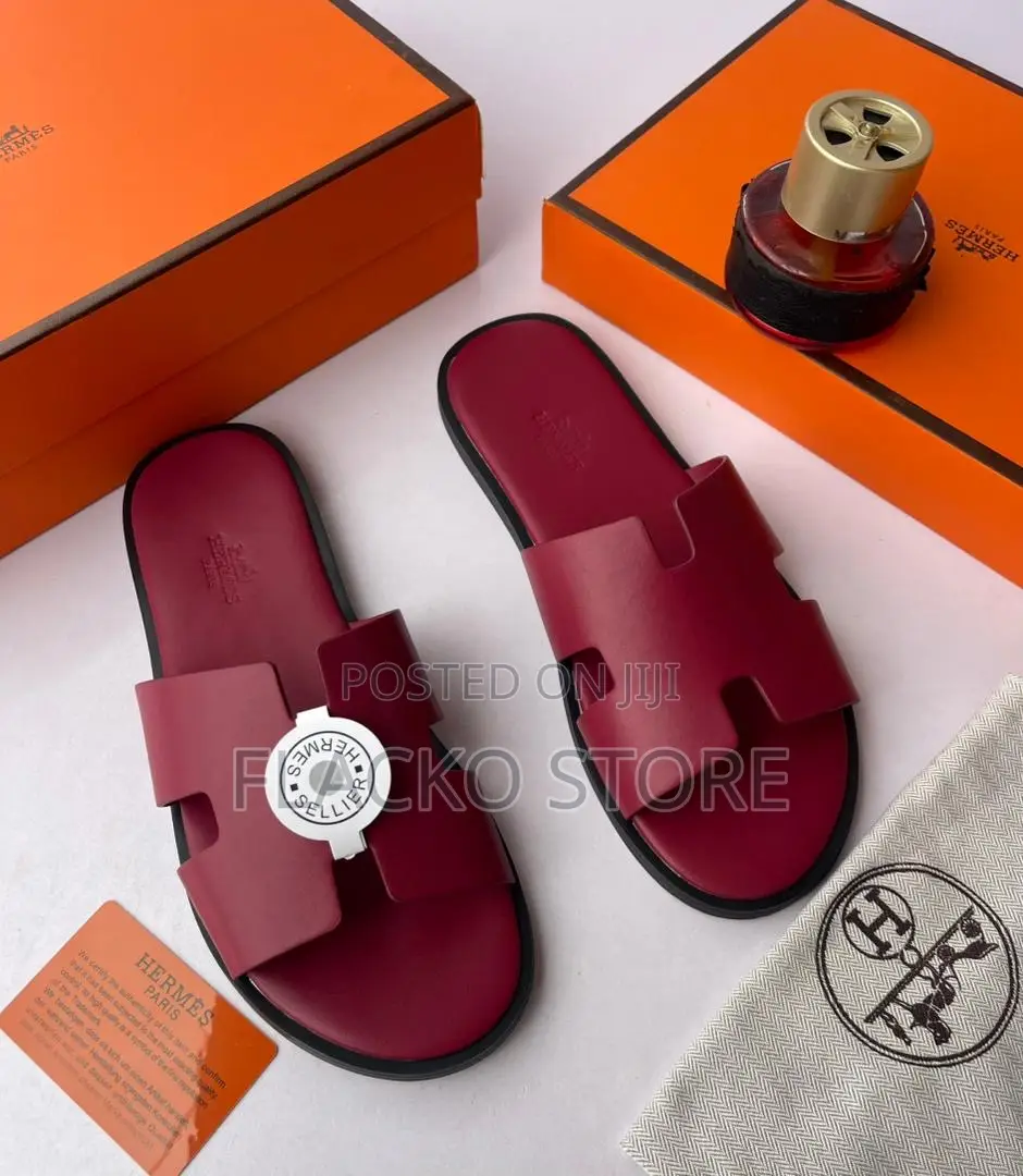 Original Hermes Leather Slippers