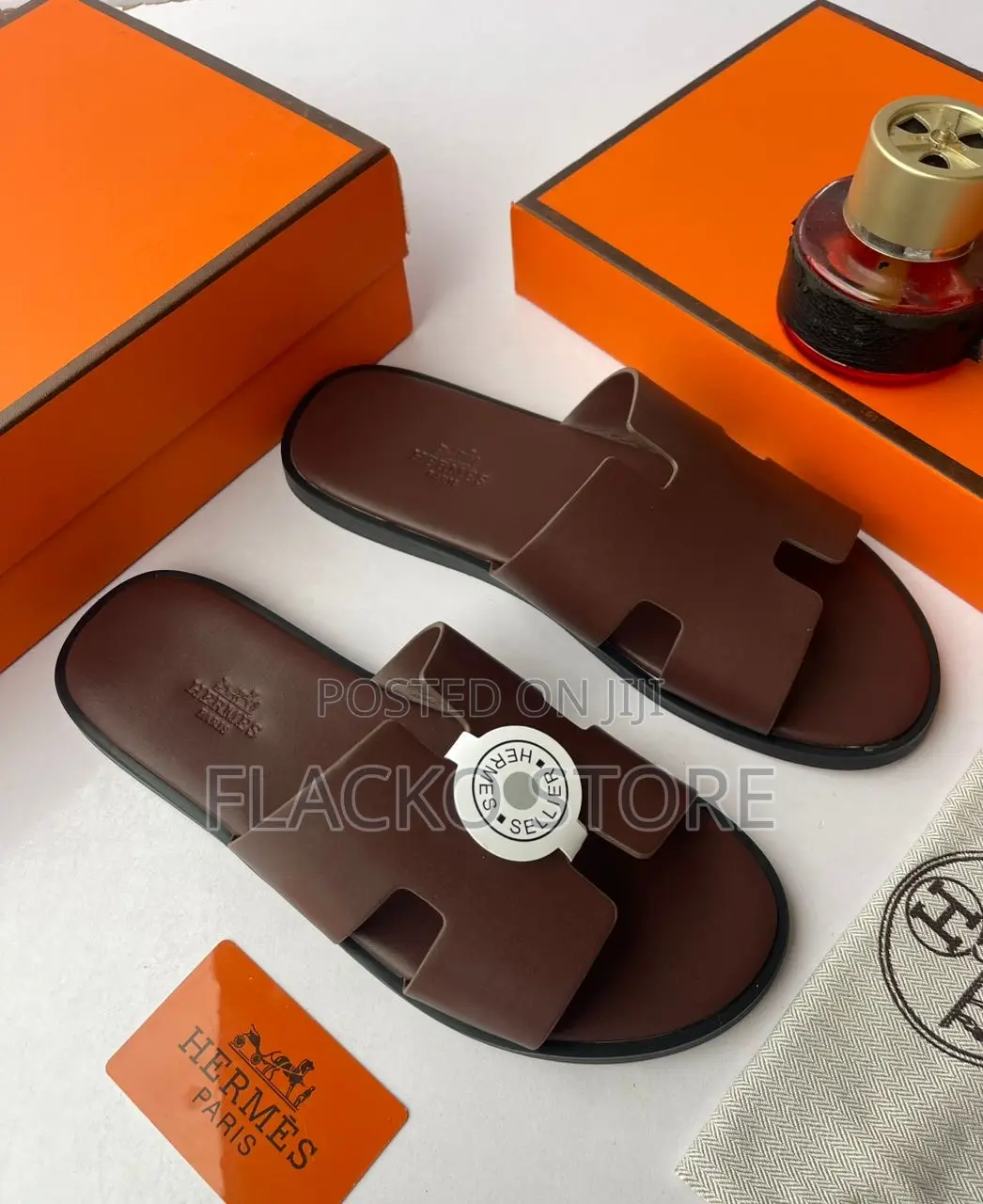 Original Hermes Leather Slippers